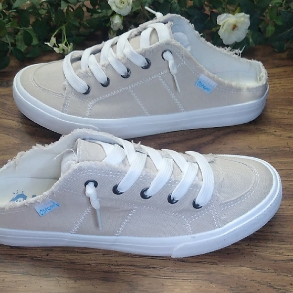 Casual Beige Canvas Mules Size 8 - Picture 4 of 8